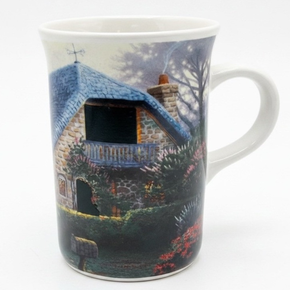 Thomas Kinkade Lilac Cottage Coffee Mug Painter of Light Ceramic Cottagecore
